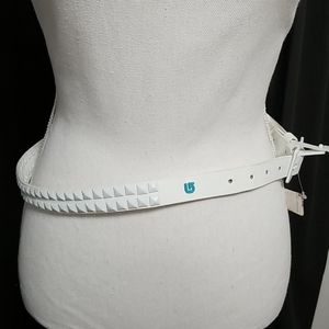 Burton Skinny Studded White Belt Small